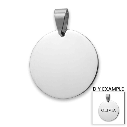 Blank Round Polished Stainless Steel Pendant